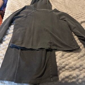 Zenana Outfitters Gray Track Pants & Hoodie Set